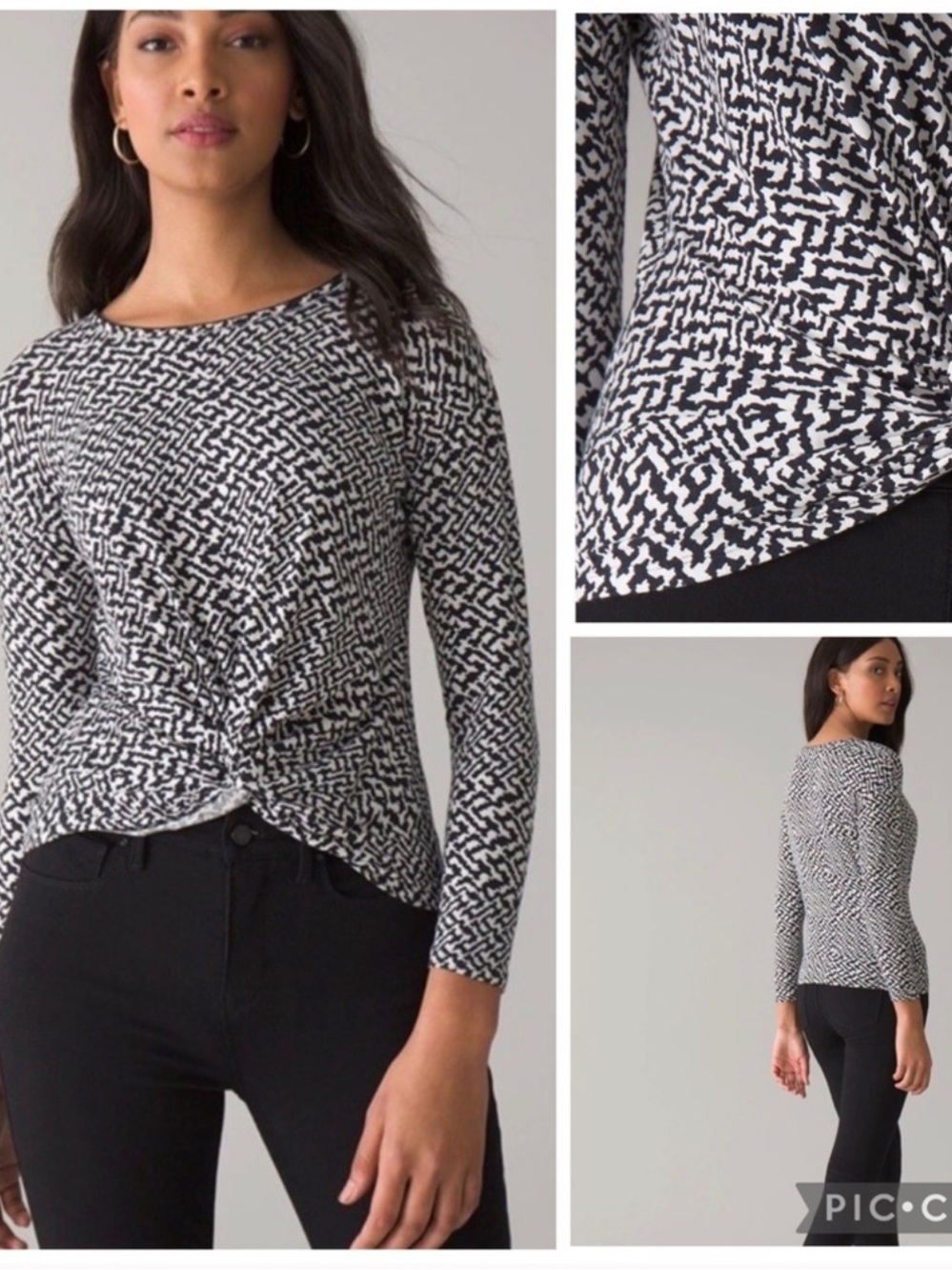 NWT twist front long sleeve tee